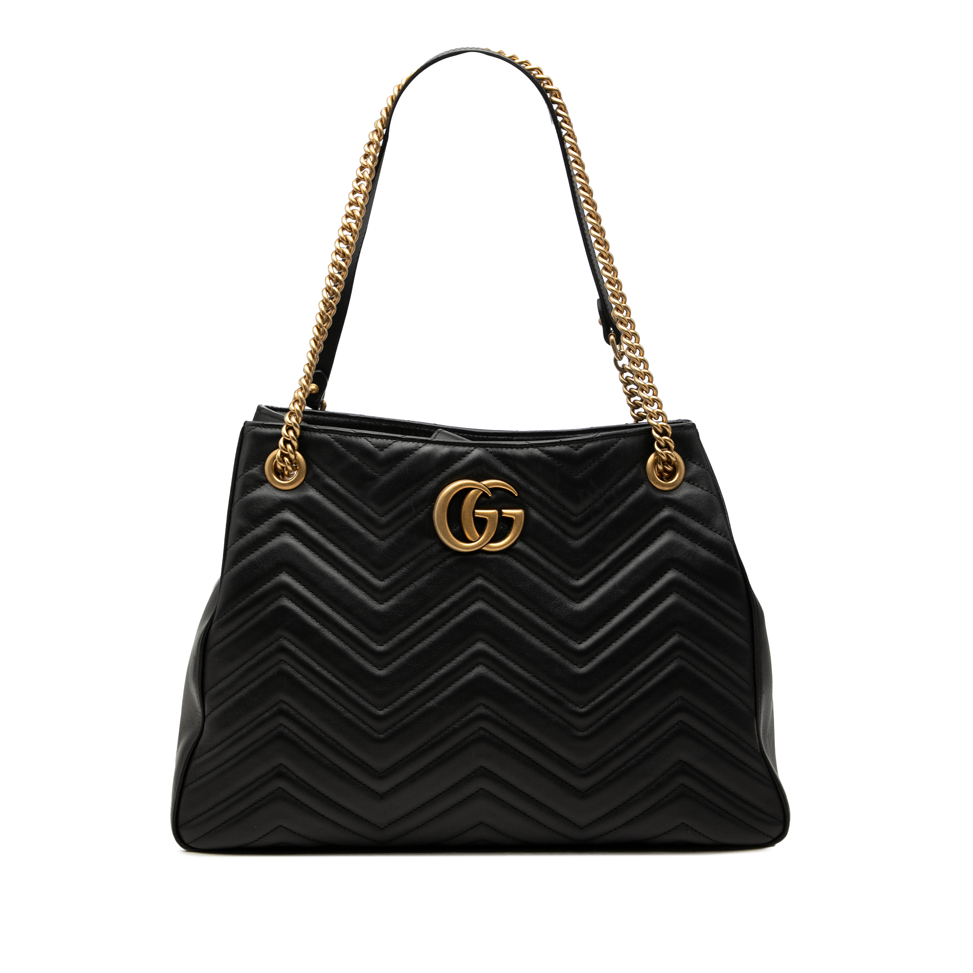 Pre-Loved Gucci Medium Gg Marmont Matelasse Calfskin Chain Tote
