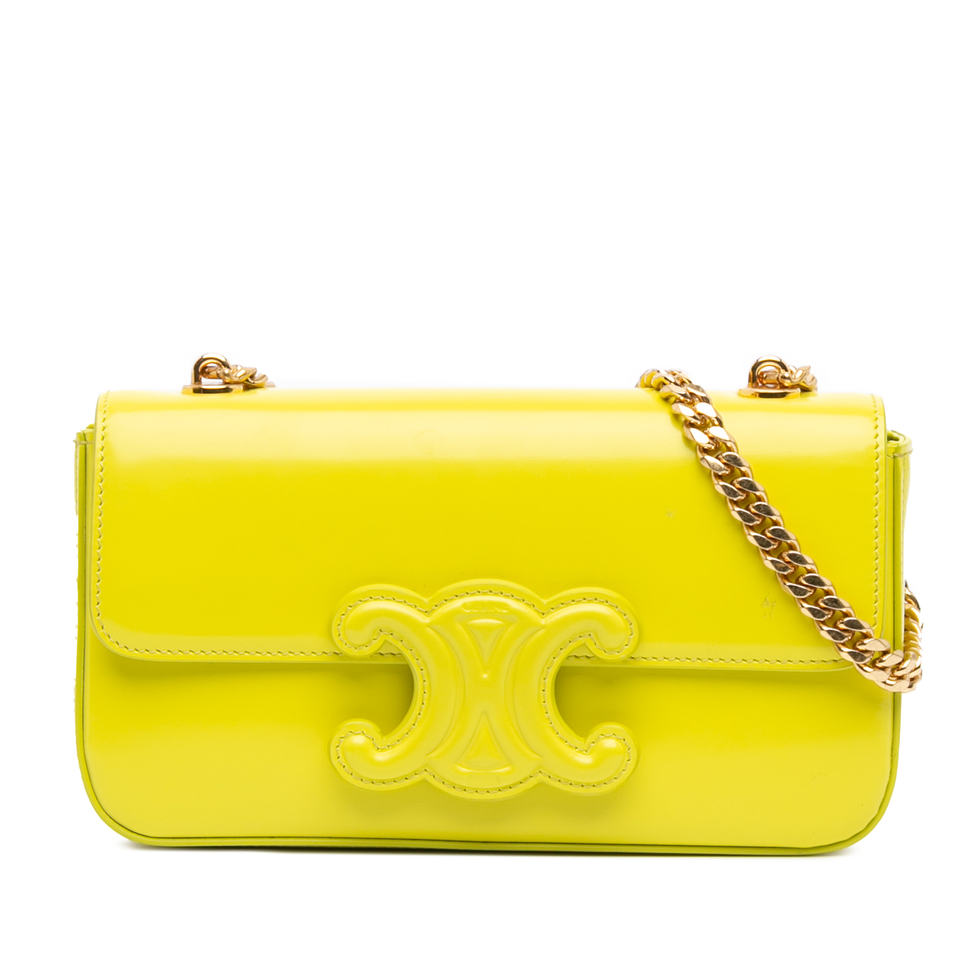 Pre-Loved Celine Calfskin Cuir Triomphe Chain Shoulder Bag