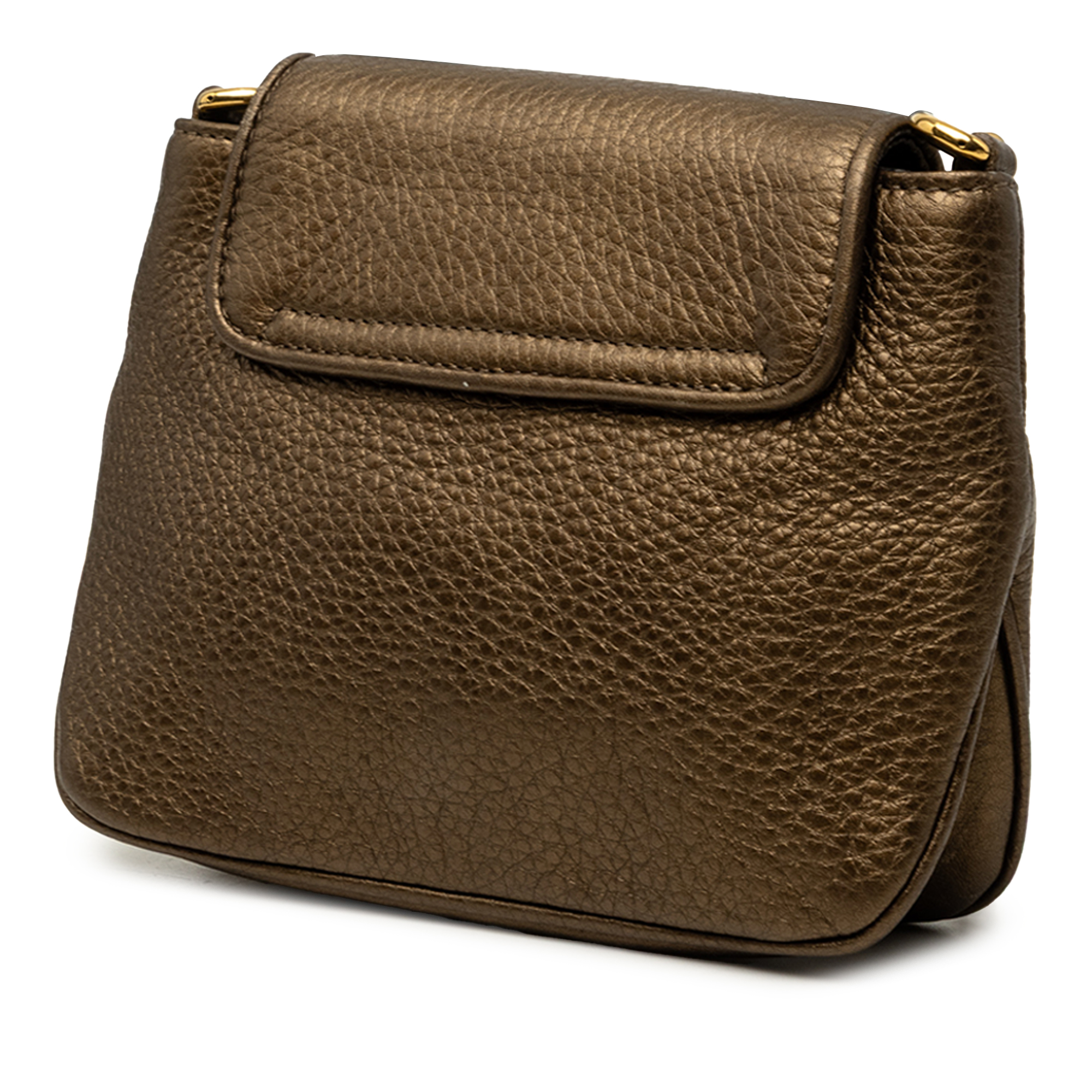 Pre-Loved Gucci Small Metallic Pebbled Calfskin 1973 Chain Crossbody
