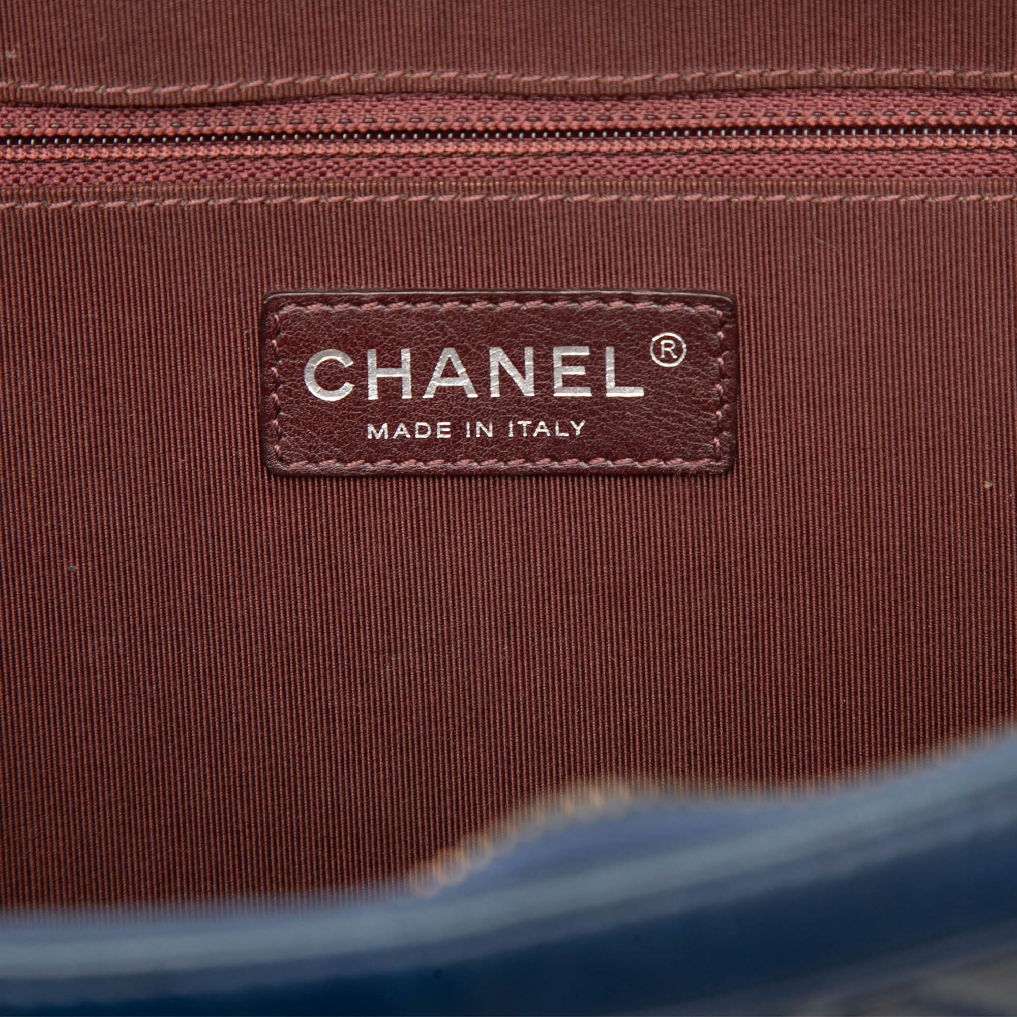 Pre-Loved Chanel Large Quilted Lambskin Coco Boy Camera Bag, Blue