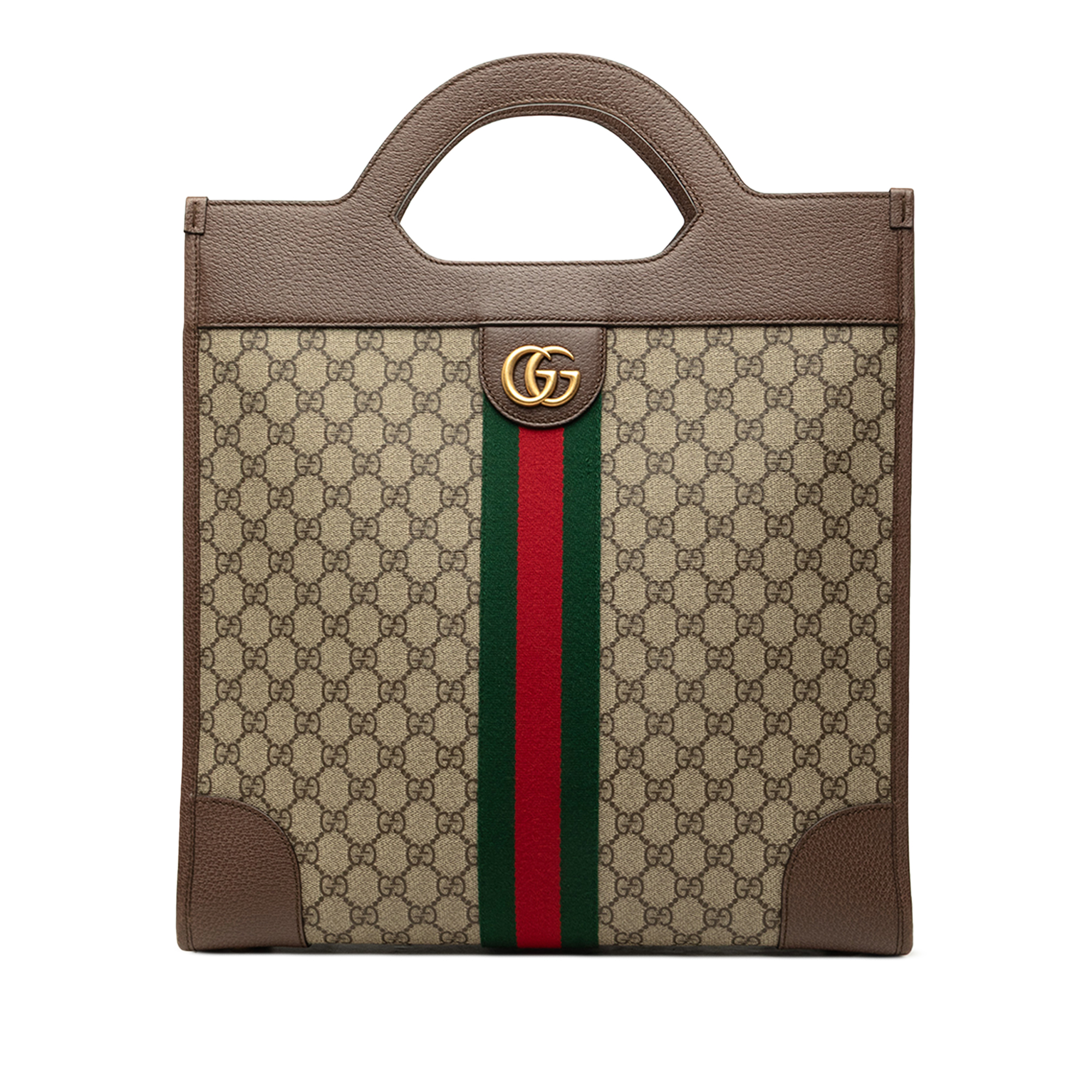 Pre-Loved Gucci GG Supreme Web Ophidia Vertical Tote, Beige