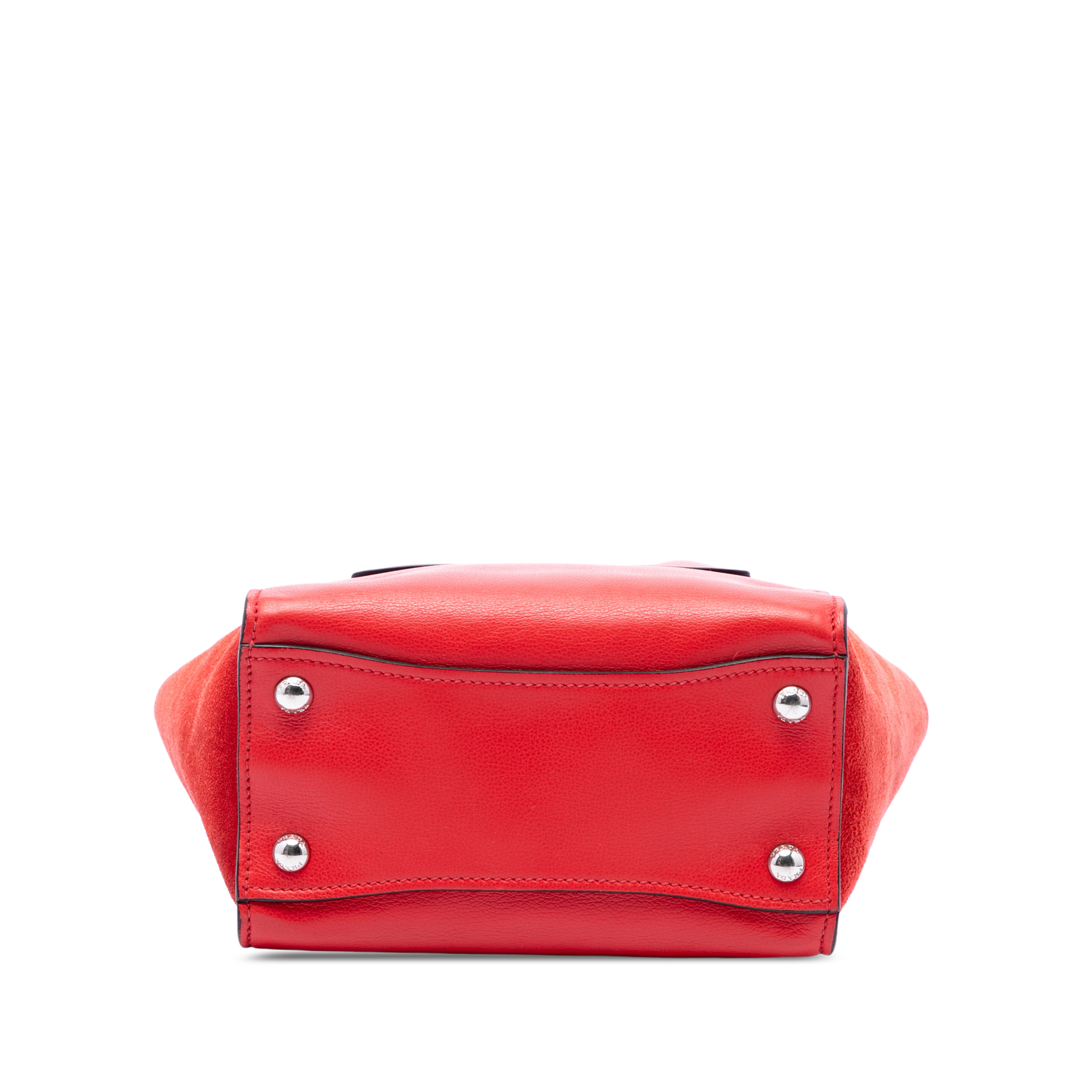Pre-Loved Prada Small Glace Calf Twin Pocket Satchel, Red