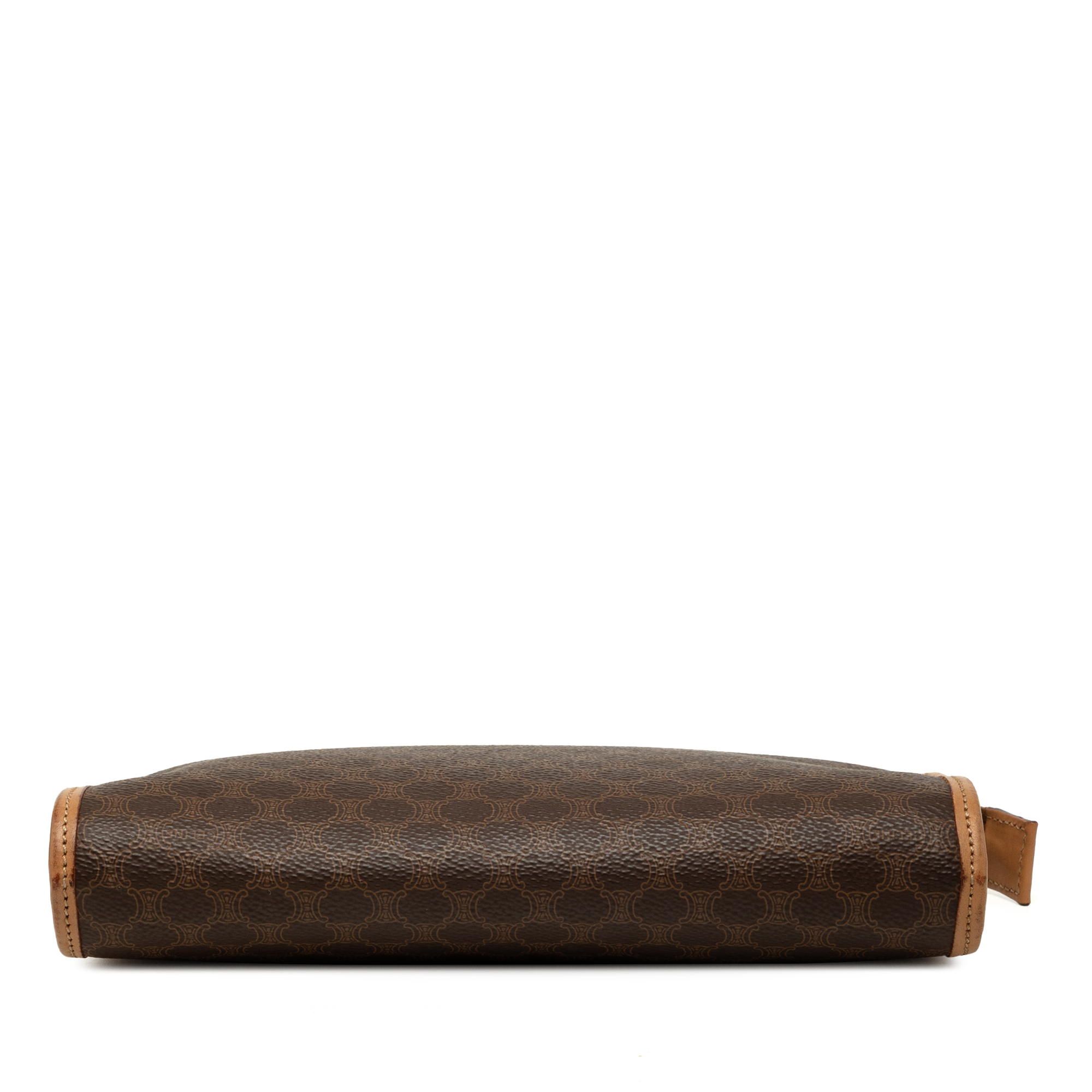 Pre-Loved CELINE Macadam Coated Canvas Clutch, Brown