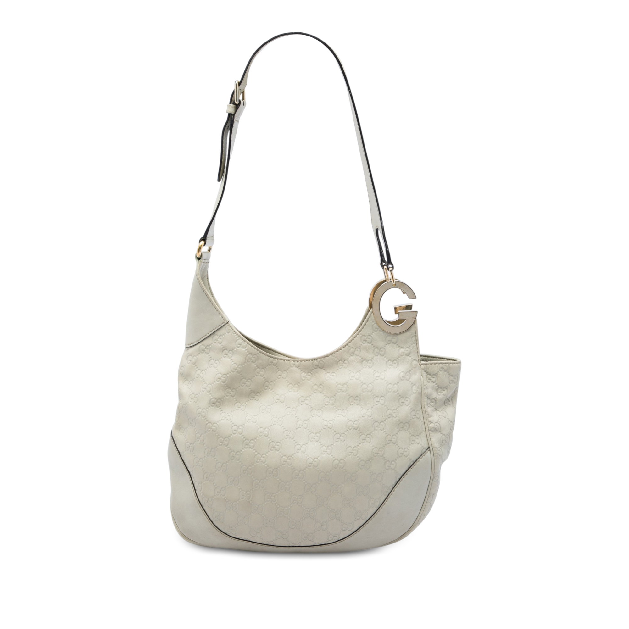 Pre-Loved Gucci White Guccissima Charlotte Crossbody Bag