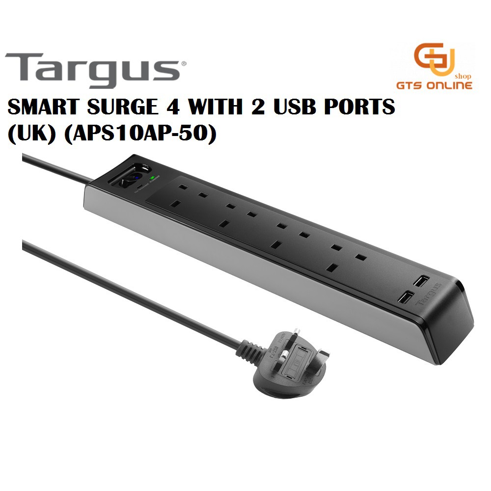 Targus "Smart Surge 4" with 2 USB Ports (UK) APS1001AP