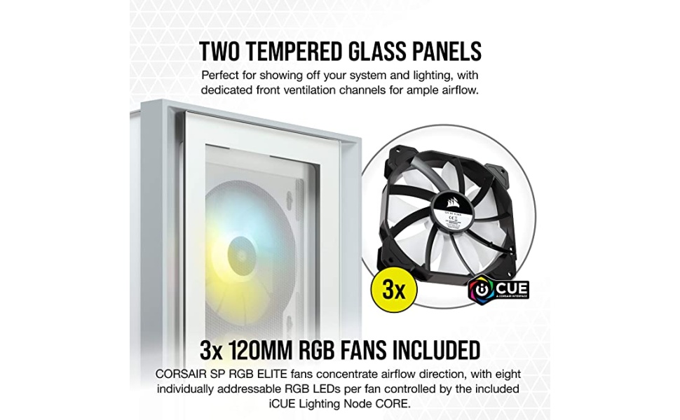 CORSAIR iCUE 4000X RGB Tempered Glass Mid-Tower ATX Case (CC-9011205-WW)