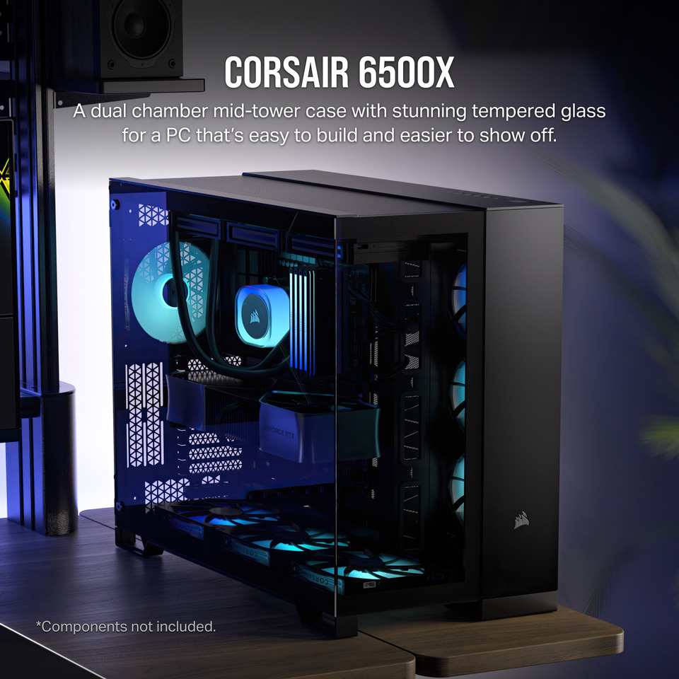 Corsair 6500X Mid-Tower Dual Chamber Case Black [CC-9011257-WW