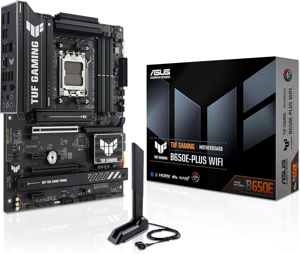 ASUS TUF GAMING B650E-PLUS WIFI 4 x DIMM slots, max. 256GB, DDR5 Supports up to 8000+MT/s (OC) with Ryzen™ Motherboard