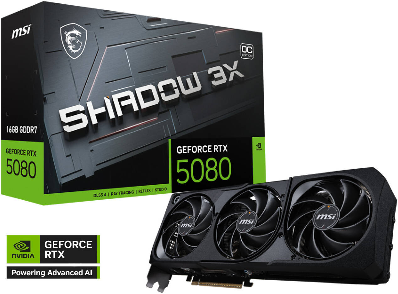 MSI RTX5080 SHADOW 3X OC 16G D7 GAMING GRAPHICS CARD